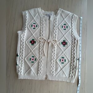 Sincerely Jules Cream Floral Knit Cardigan